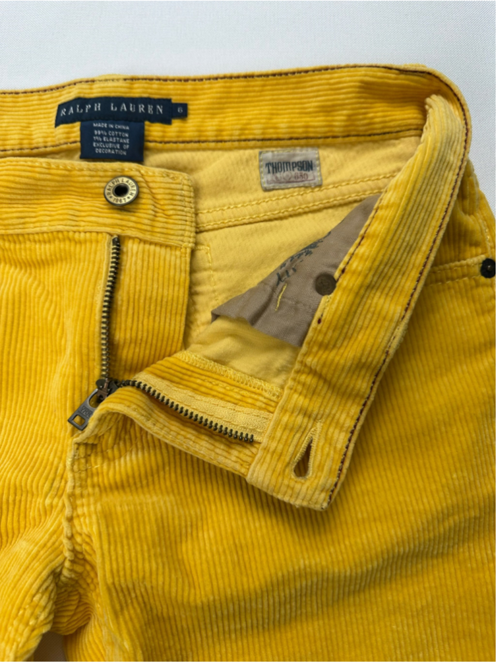 Vintage Ralph Lauren Thompson Golden Yellow Corduroy Pants R.L. 650 Women’s 6 - Picture 12 of 16